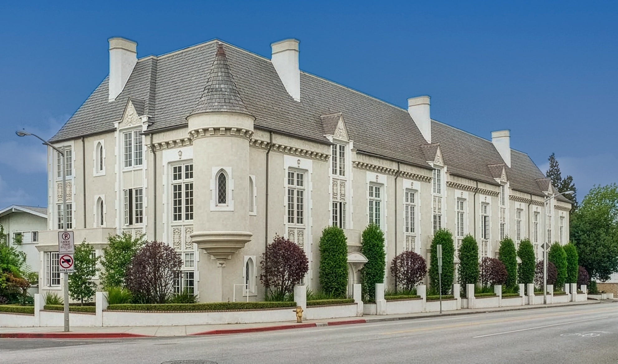 The Four Gables building exterior — French Revival architecture, West Hollywood